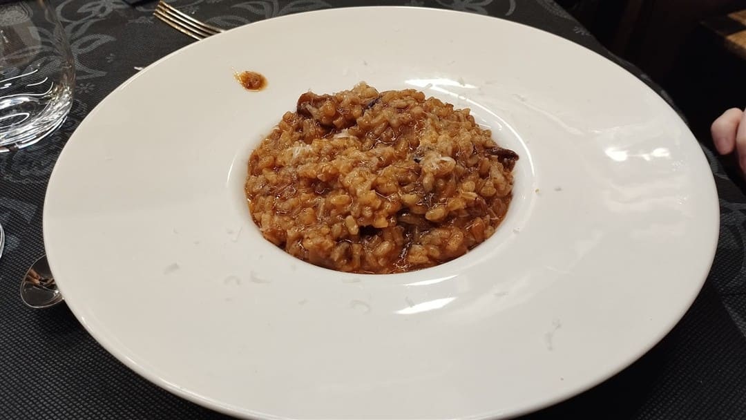 Risotto de champiñones y becada